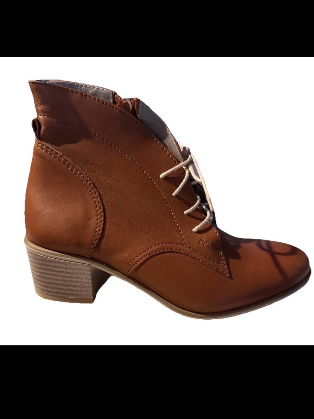 Zapato Womens 482 Braz Lace Up Ankle Booties Tan Leather Size 36 EU / 5-5.5 US